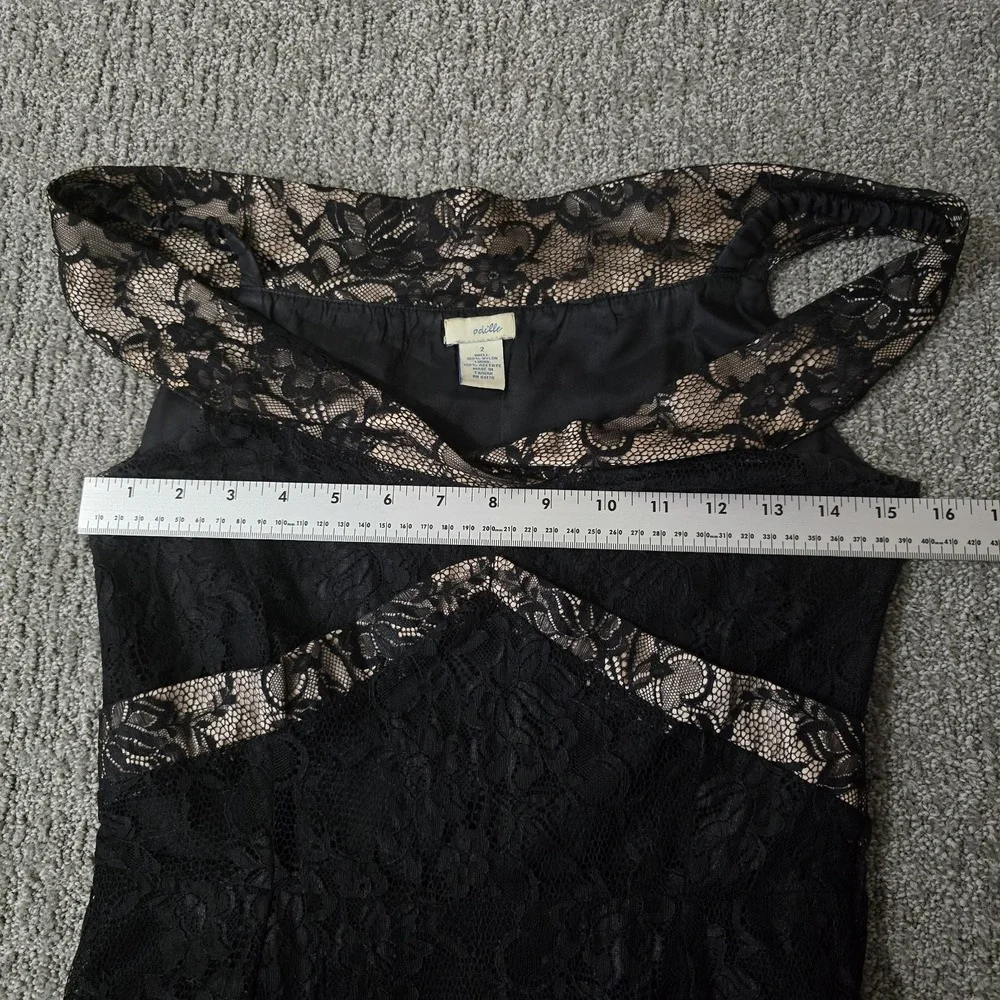 Odille Black Lace Midi Dress Bow Detail‎ Romantic Coquette Vintage Style 2